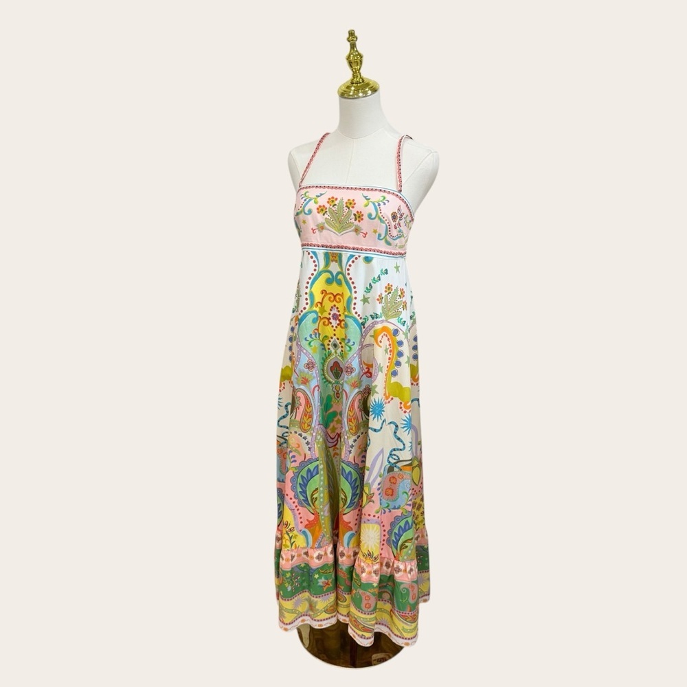 Antonio Melani Anne Celestial Print Square Neck Sleeveless A-Line Maxi Dress NWT - Picture 13 of 15